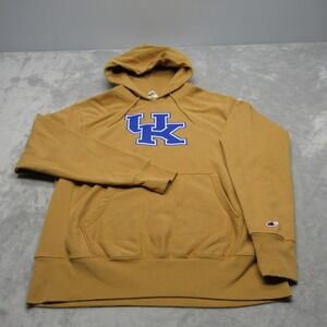 Kentucky Wildcats Hoodie Mens‎ Large Champion Reverse Weave Gold Heavyweight Y2K